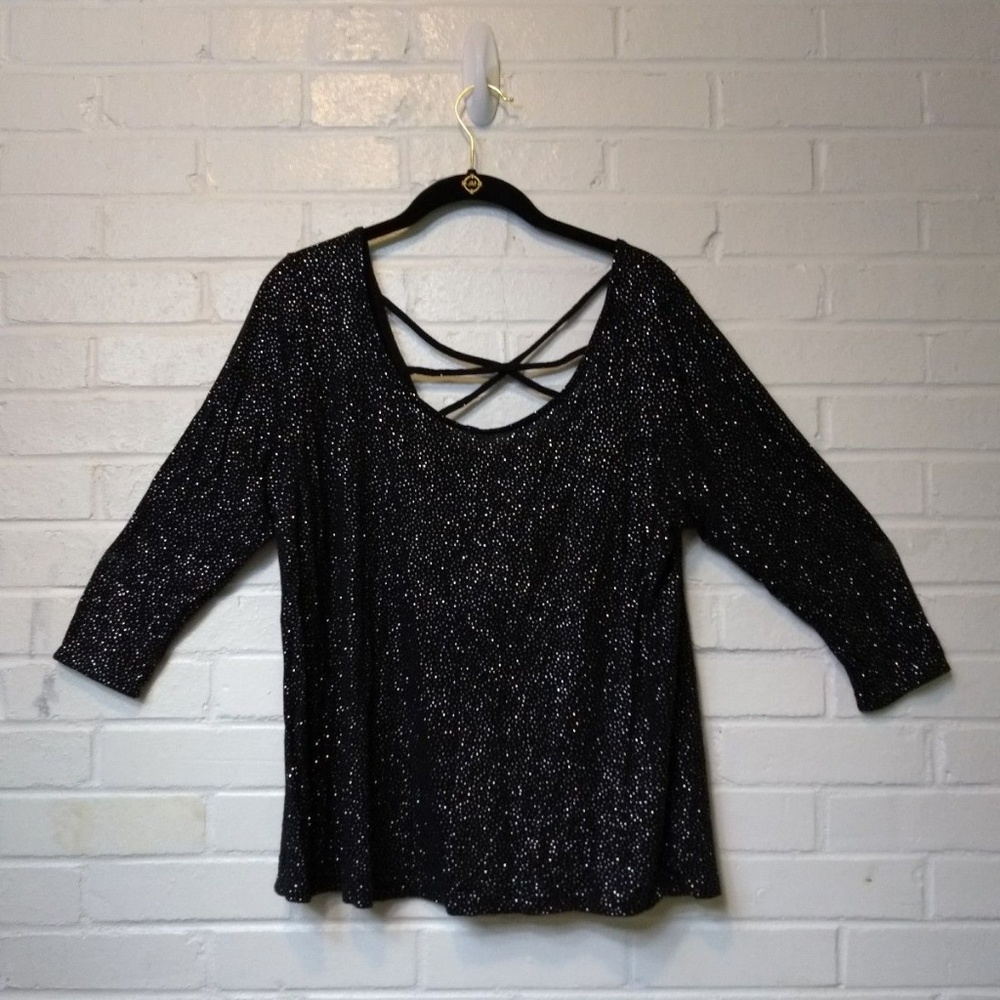 Jennifer Lopez Womens Size 0X Rayon Top Glitter